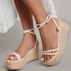 Platform sandals. Never worn